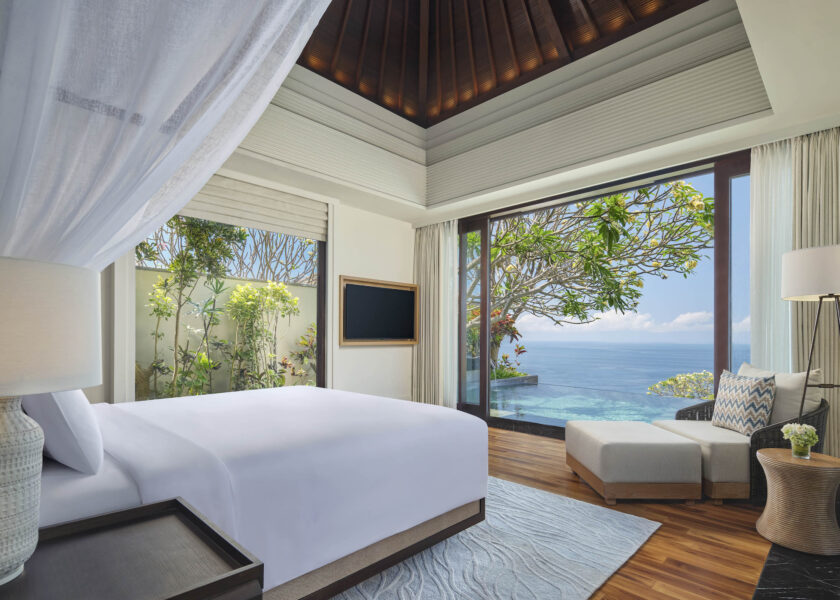 A panoramic ocean view from the villa of Umana Bali, LXR Hotels & Resorts