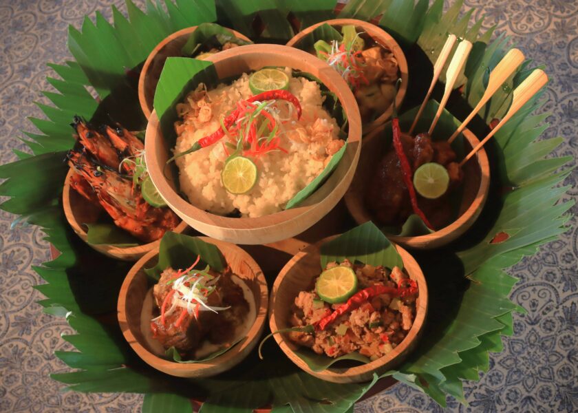 The Megibung Balinese feast presented by the Jimbaran Puri, a Belmond Hotel, Bali