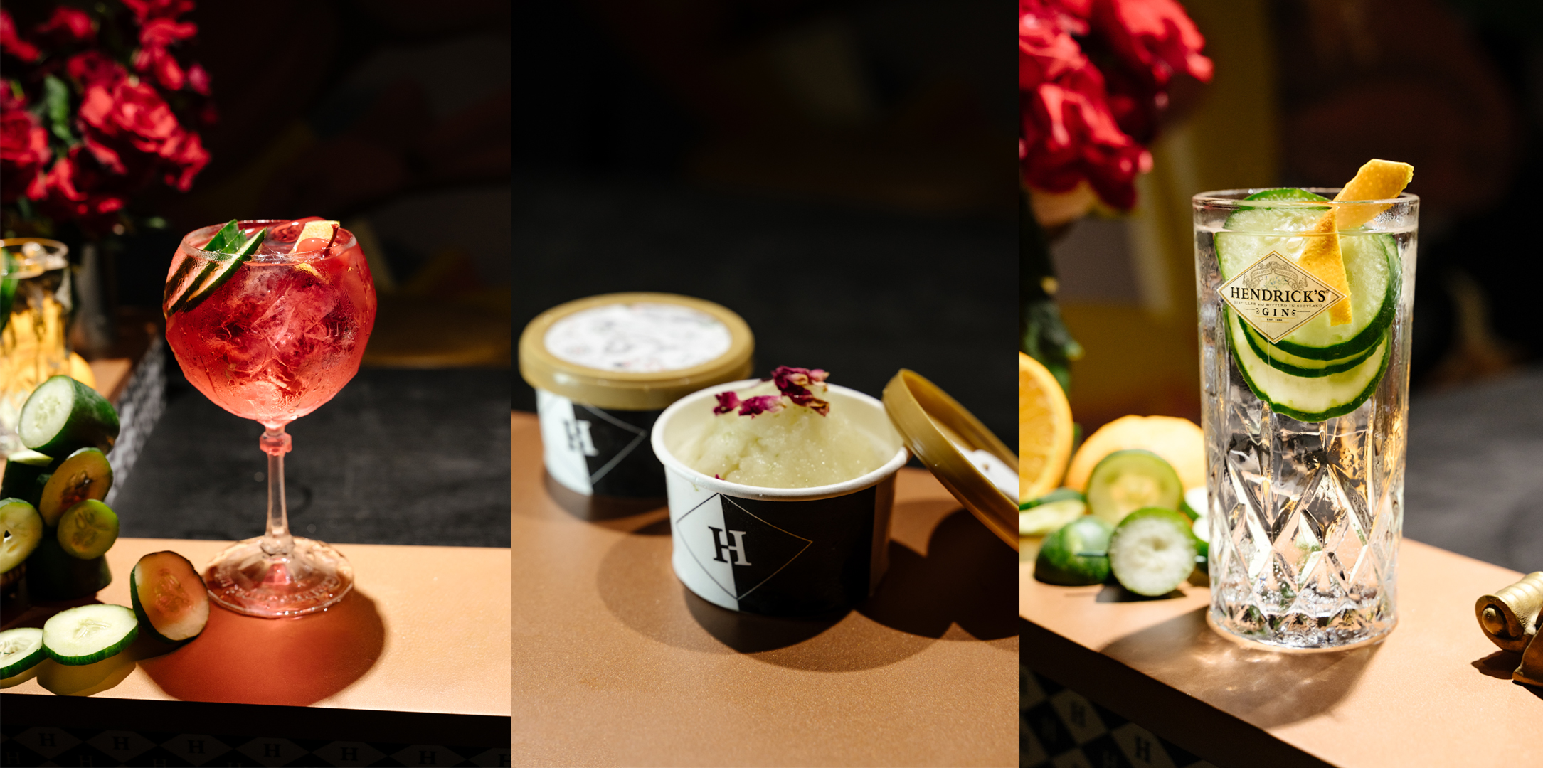 Special cocktails and sorbets at Another Hendrick's launch